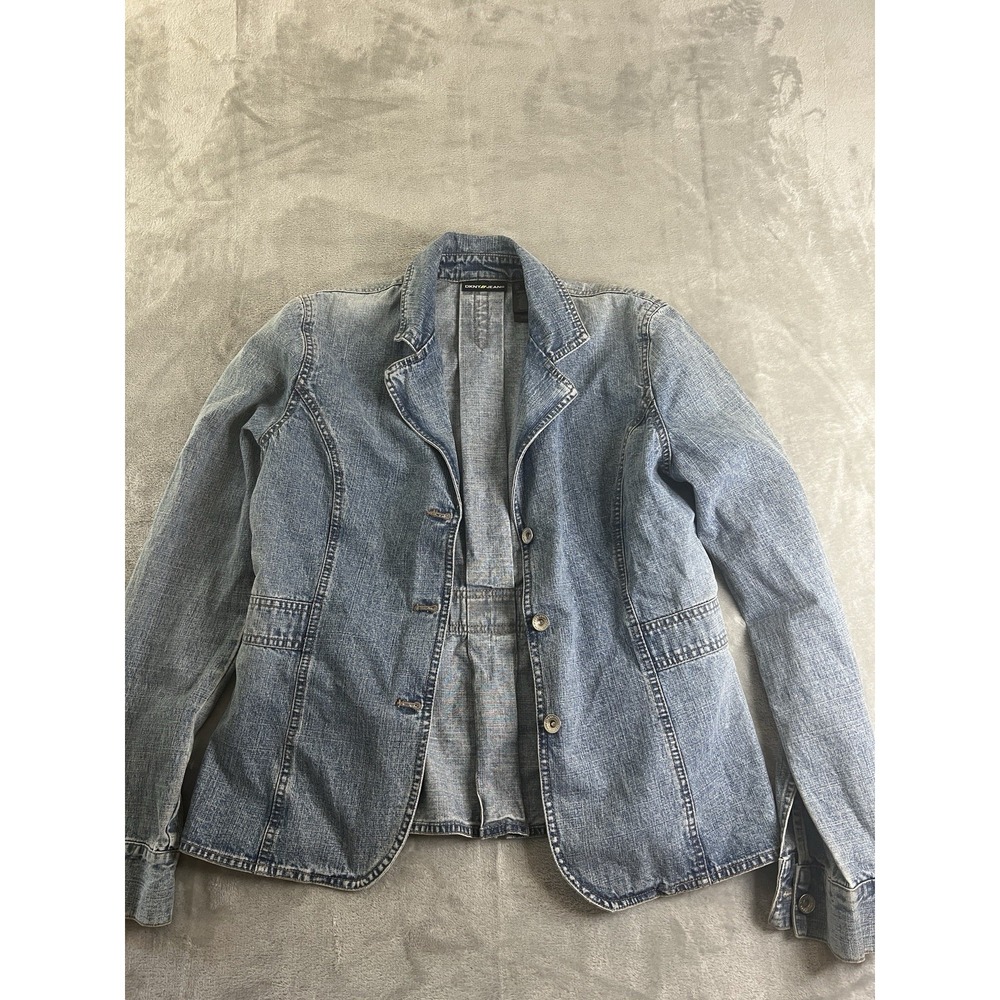 DKNY Jeans Women's Size 6 Denim Blazer Jacket Light Wash Button Front